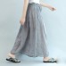 gray casual summer linen skirts plus size  a line skirts elastic waist maxi skirts