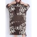 Italian pockets Cotton dresses Mom Catwalk chocolate print short Dress Summer