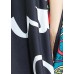 Classy black print clothes Drops Design patchwork asymmetric robes Summer Dress