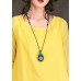 Bohemian yellow Cotton Long dress o neck patchwork Midi Summer Dresses
