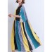 Bohemian patchwork linen cotton Wardrobes boutique Runway multicolor striped Robe Dress Summer